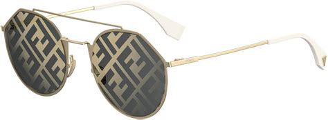 fendi ff m0021 s 24s 0a|FENDI Metal Eyeline Aviator Sunglasses FF M0021/S Gold .